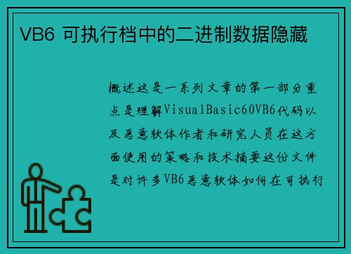 VB6 可执行档中的二进制数据隐藏